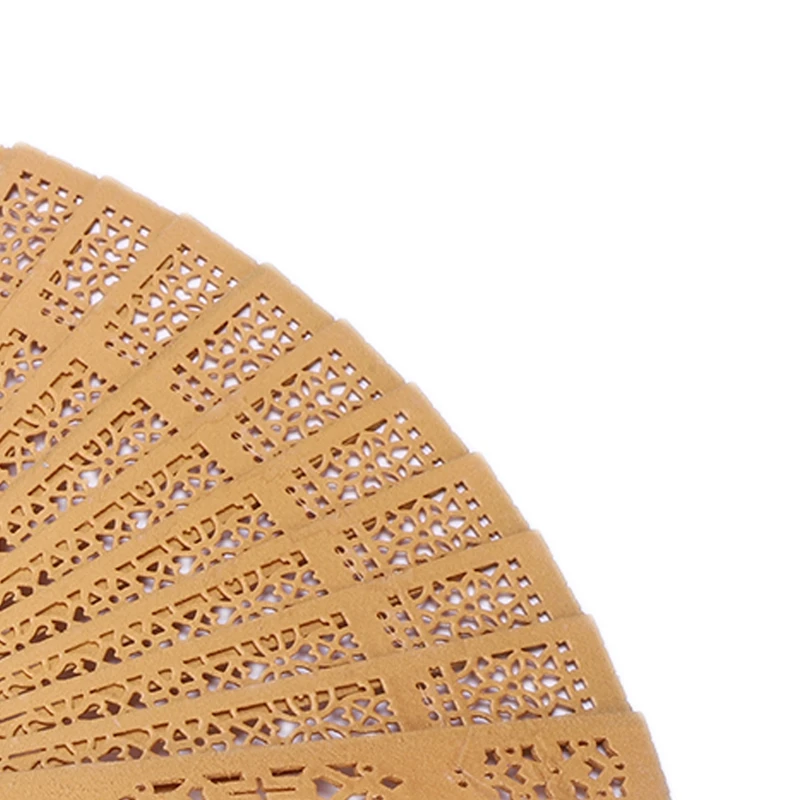 LBER старинный спрей-окрашенный деревянный полый резной ручной вентилятор складной вентилятор-золото