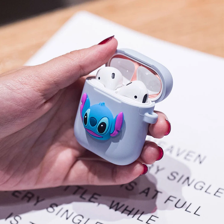 AirPods беспроводной мультфильм plug Наушники 1 поколение 2 поколения перезаряжаемые