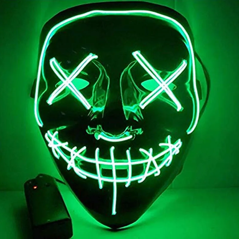 Хэллоуин Светодиодный светящийся Вечерние Маски вечерние маска ужасов маска светится в темноте тушь для ресниц фестиваль Косплей Костюмные принадлежности - Цвет: Green