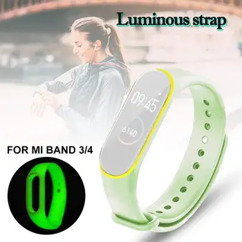 

Luminous Bracelet for Xiaomi Mi 4 Band 3 4 Strap watch Silicone wrist strap For xiaomi mi band 3 4 bracelet Miband 4 3 Strap