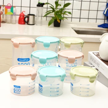

Kitchen Storage Box Sealing Food Preservation Plastic Fresh Pot Container Round Creative Storage Cozy