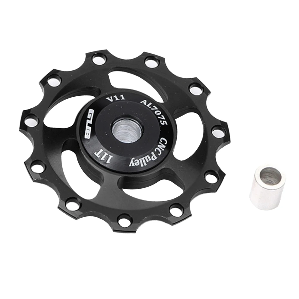 2Pcs 11T Aluminum Sealed Bearing Jockey Wheel Rear Derailleur Pulley, fits for most 11 Teeth Bicycle Rear Derailleurs
