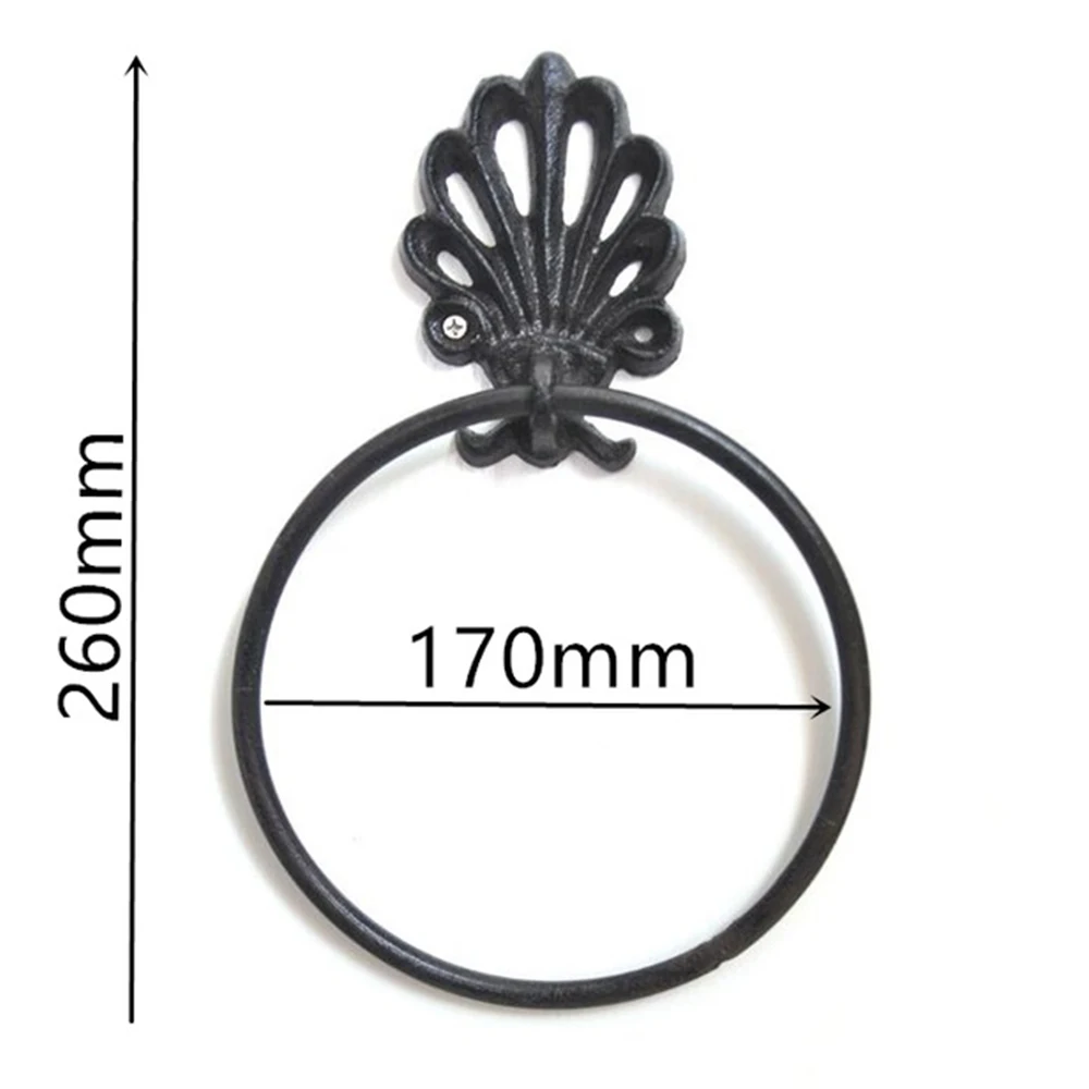 Bathroom Towel Ring Bathroom Towel Holder Cast Iron Towel Holder Towels Ring Hanger Vintage Heavy Duty Metal Unique Rustic Bathroom Decor Hook Retro Creative Shelf Rack