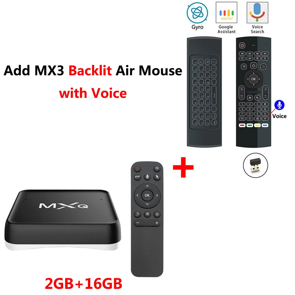 MXQ cube S10X ТВ Smart Android 7,1 tv Box Amlogic S905X Голосовое управление ТВ OS 4K HD медиаплеер+ AI динамик Netflix Youtube - Цвет: S10X add MX3L mic