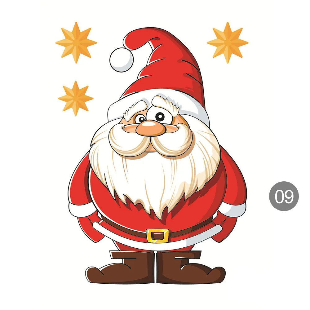 Merry Christmas Санта Клаус DIY стикер s для окон декоративная наклейка на холодильник на стену светится в темноте Рождественская наклейка s - Цвет: 09