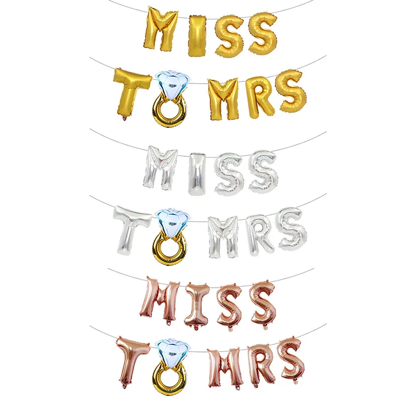 

Wedding Miss To Mrs Balloon Bride To Be Balloons Rose Gold Party Decoration Team Bride To Be Crown Hen Bachelorette Supplies