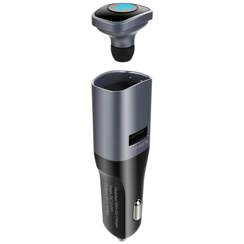2 in 1 Stereo Car MP3 Player with Wireless Bluetooth Earphone Music Player Hans-free Call USB Car Charger