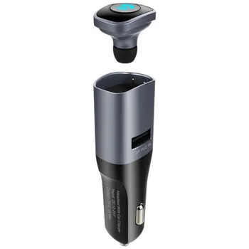 

2 in 1 Stereo Car MP3 Player with Wireless Bluetooth Earphone Music Player Hans-free Call USB Car Charger