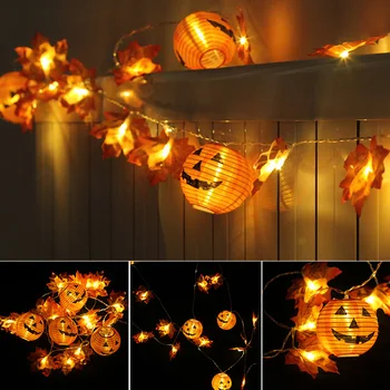 

10/20 LED Pumpkin Maples Leaf Garland String Lights Halloween 3D Pumpkin Lights for Halloween Drop Shipping