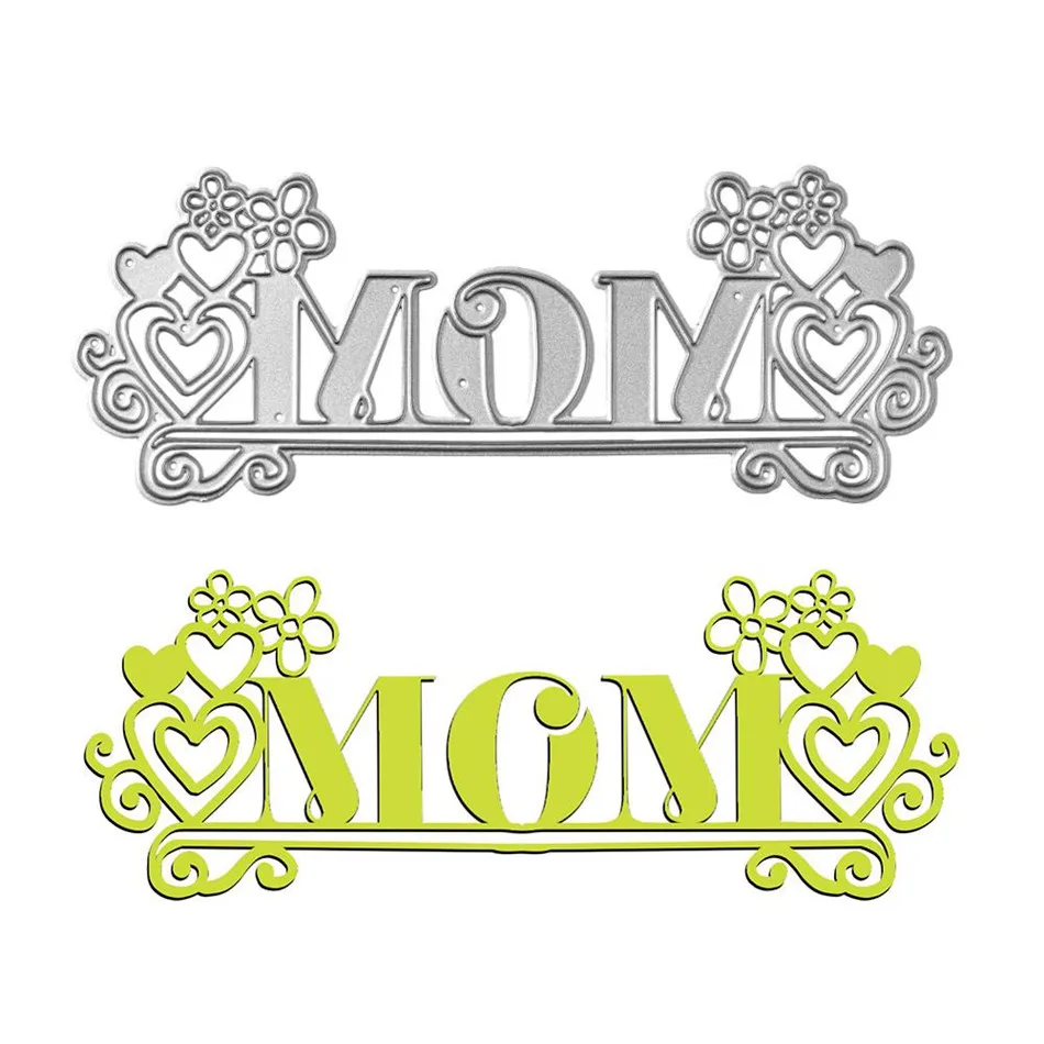 

Naifumodo Words Metal Cutting Dies Letter Mum Stencil for DIY Dies Scrapbooking Album Paper Card Decor New Dies for 2019