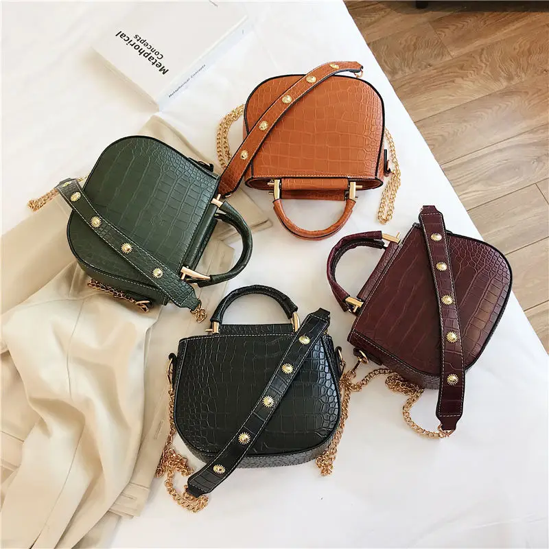 

Fashion Crocodile Chains Women's Designer Handbags High Quality PU Leather Women Totes Ladies Alligator Shoulder Crossbody Bags