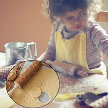 Рождественское тиснение 35*5 см скалка для выпечки печенья лапши печенье, фондан, пирог тесто выгравированный ролик олень; Снежинка