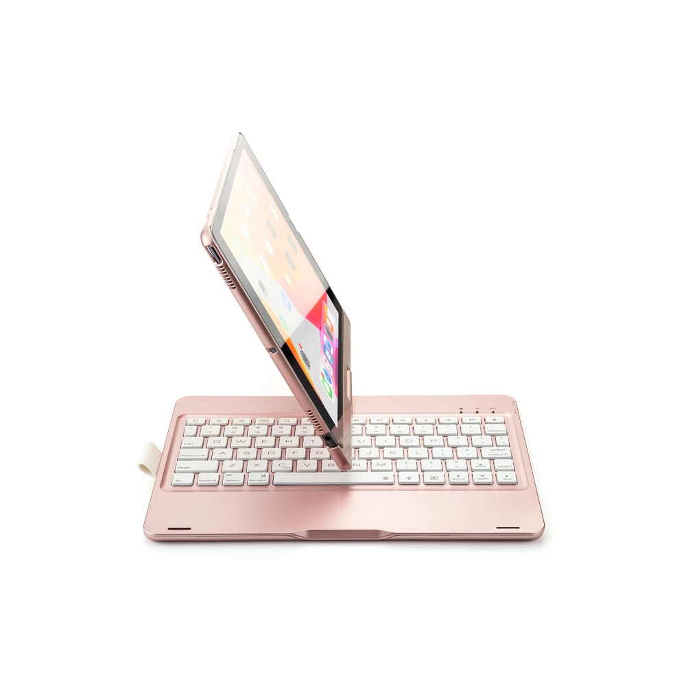 Для нового iPad 7 10,2 7 цветов светодиодный с подсветкой вращающийся на 360 градусов смарт-раскладушка беспроводной Bluetooth чехол для клавиатуры