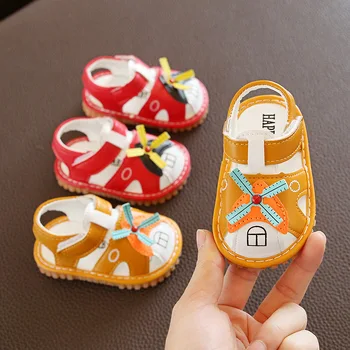 

2020 Summer New Style Baby Boys Flats Sandals 0-1 Year Old Soft-Sole Infant Toddler Girls Clogs Baby First Walkers Crib Shoes