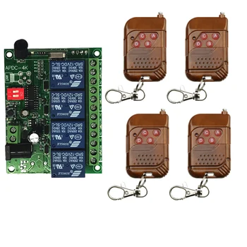 

DC 12V 4 Channel 4CH RF Wireless Remote Control Motor Switch System Receiver + Transmitter, 315 433 MHz