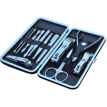 

12 Pcs Manicure Pedicure Set With Case Nails Clipper Kit Stainless Steel Travel Home Nail Care Tools Hot Sales