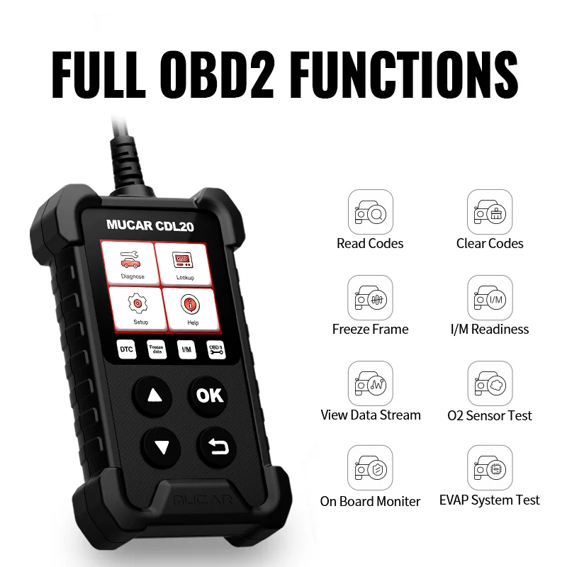 MUCAR CDL20 OBD2 Car Scanner OBD2 Auto Diagnostic Tool pk elm327 cr3001 Code Reader obd 2 Automotive Diagnosis Tool Dropshipping big car inspection equipment