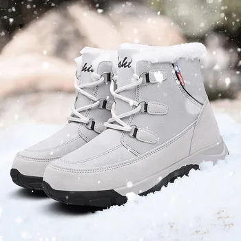 

Fashion Women Warm Waterproof Snowing Boot Winter High Top Plus Velvet Non-slip Sport Cotton Shoes Plus Size Casual Hiking Boots