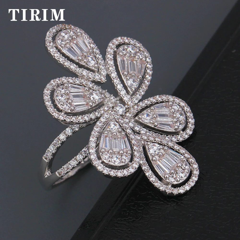 TIRIM, женские кольца, багет и Трапеция, CZ, в форме сердца, листья, Ближний Восток и восток, женские роскошные свадебные украшения
