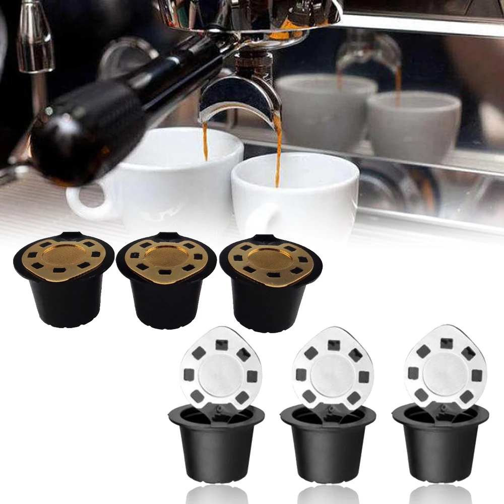 

3* Refillable Reusable Coffee Capsule Stainless Steel Filter for Nespresso Coffee Filter