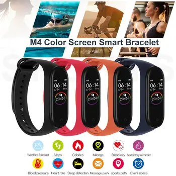 

M4 Smart Bracelet Waterproof Fitness Color Screen Bracelet Heart Rate Blood Pressure Monitoring For Android 4.4 IOS 8.5 Or Above