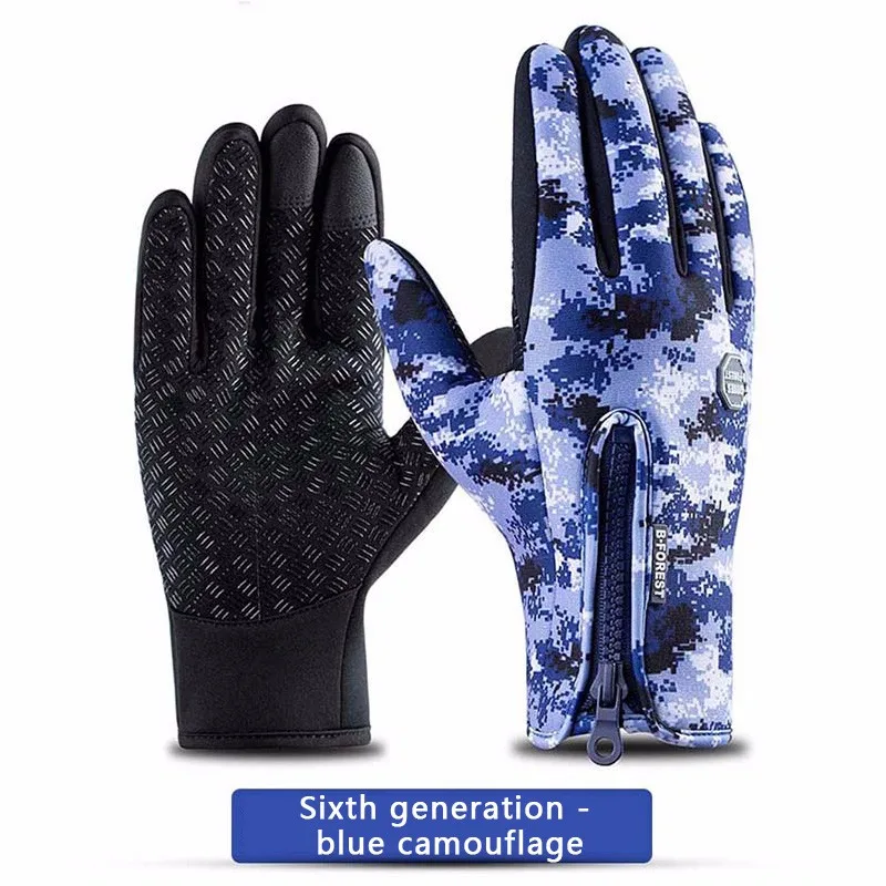 Зимние водонепроницаемые велосипедные перчатки, перчатки для сенсорного экрана, велосипедные перчатки, ветрозащитные спортивные перчатки для горного велосипеда