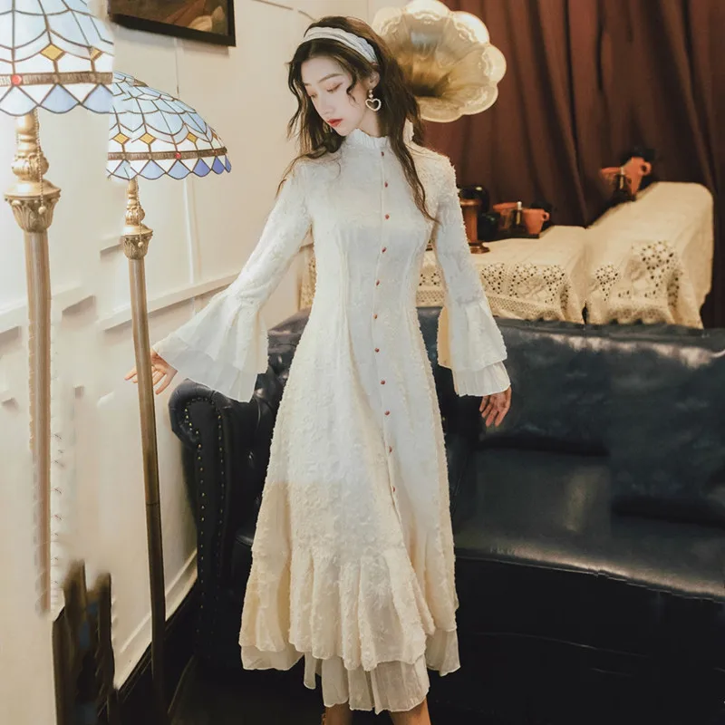 

2020 Autumn Socialite Small Xiangfeng Dress Temperament Slim Fit Small Fresh French Xiaozhong Middle Long Skirt