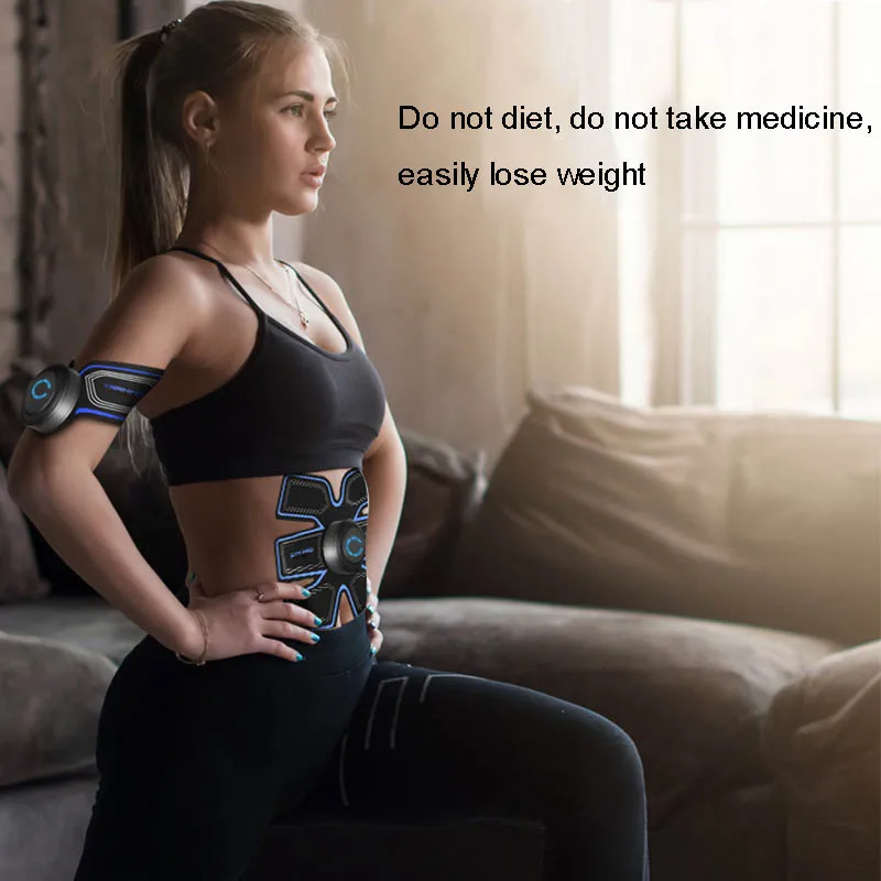 Электрический мышечный Стимулятор тонера для мышц брюшной полости Abs EMS тренажер для фитнеса тренировочная машина пояс для похудения тела