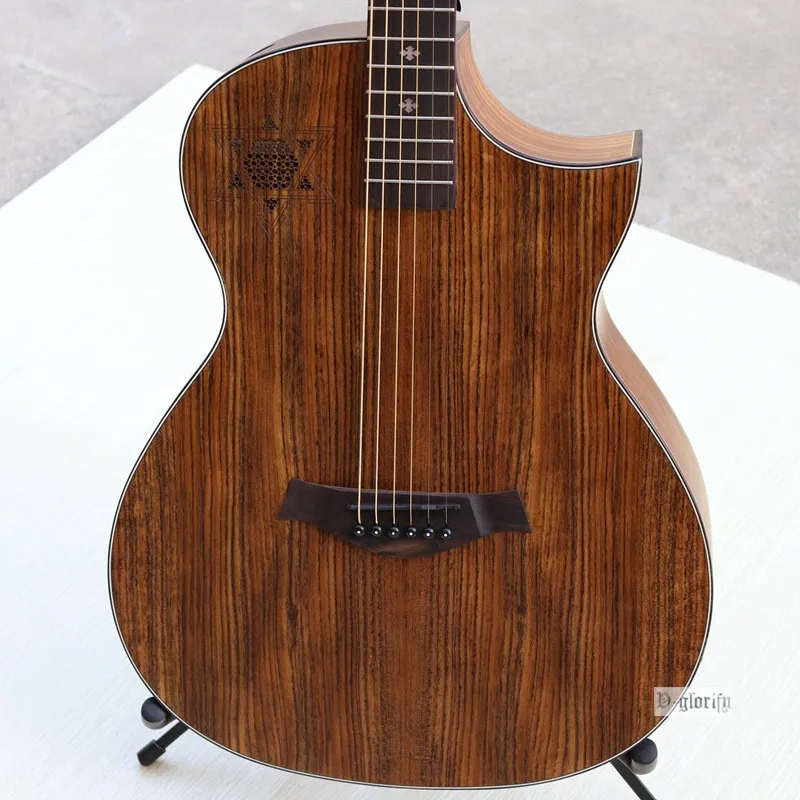 Ручная работа полная hickory деревянная высококачественная акустическая гитара с эквалайзером с тюнером/отличный звук гитары ra elétrica d
