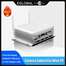 Eglobal G serie Industrial Mini PC sin ventilador Win10 Intel i7 i5 i3 2955U 2 * Intel LAN 6*6 * COM USB Micro computadora Linux 4G WiFi HDMI