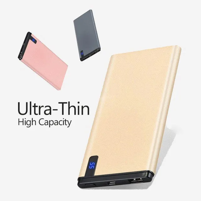 

Slim 20000mAh Power Bank Portable Ultra-thin Polymer Powerbank battery poverbank 30000mah With LED Light for Mobile Phone