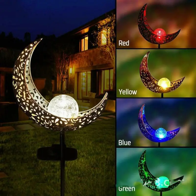 Led Lawn Solar Moon Light Glowing Outdoor Garden Decoration Lamps Waterproof Flame Landscape Lights - Испускаемый цвет: W