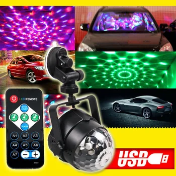 

LED RGB Light Ball Lamp USB Charging Remote Control for Car Disco Stage Wedding Party LKS99