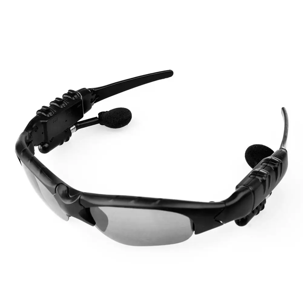 Bluetooth 4,1 солнцезащитные очки гарнитура уличные очки Ушная вилка bluetooth-стереонаушники гарнитура с микрофоном для смартфона - Цвет: Black