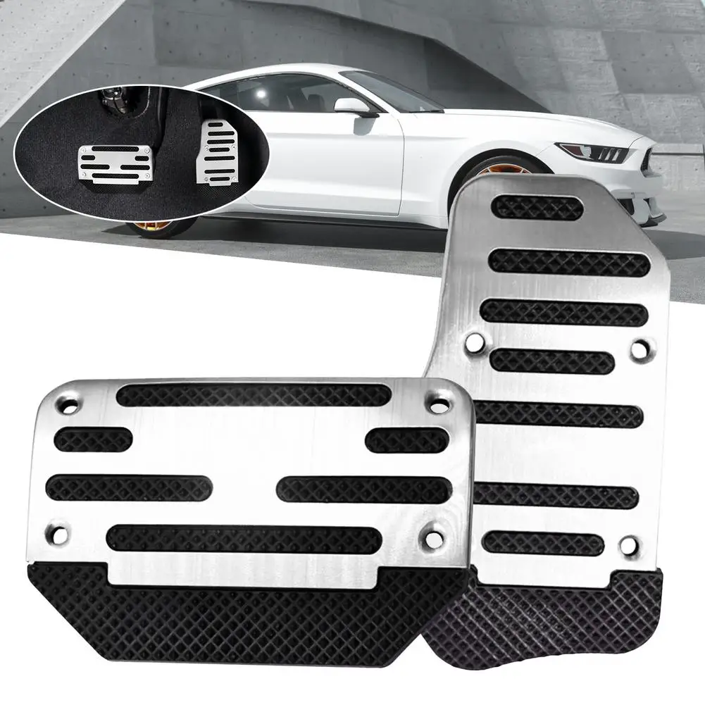 Universal Car Floor Carpet Pad Heel Foot Mat Pedal Patch Cover Modified Brake Throttle Aluminum