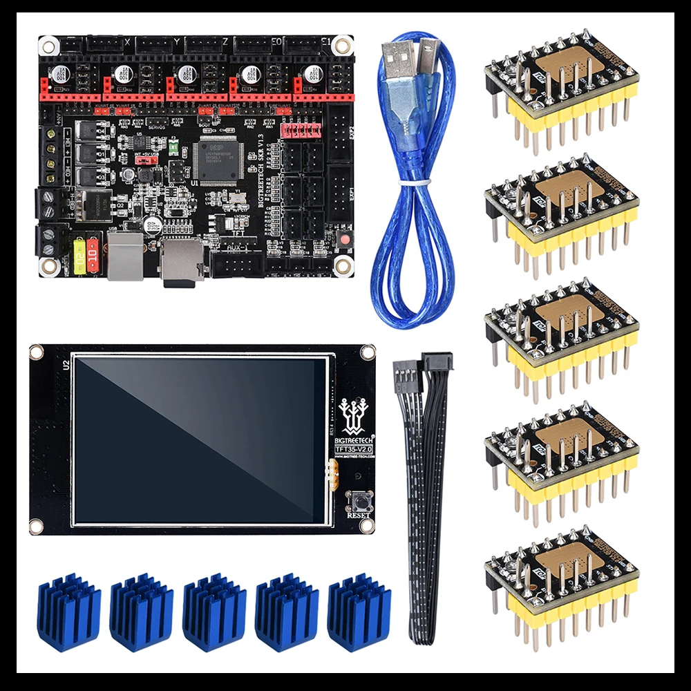 BIGTREETECH SKR V1.3 гладкая доска 32 бит+ BLTouch+ TMC2208 TMC2130+ TFT35 V2.0 сенсорный экран VS MKS Gen L части 3d принтера