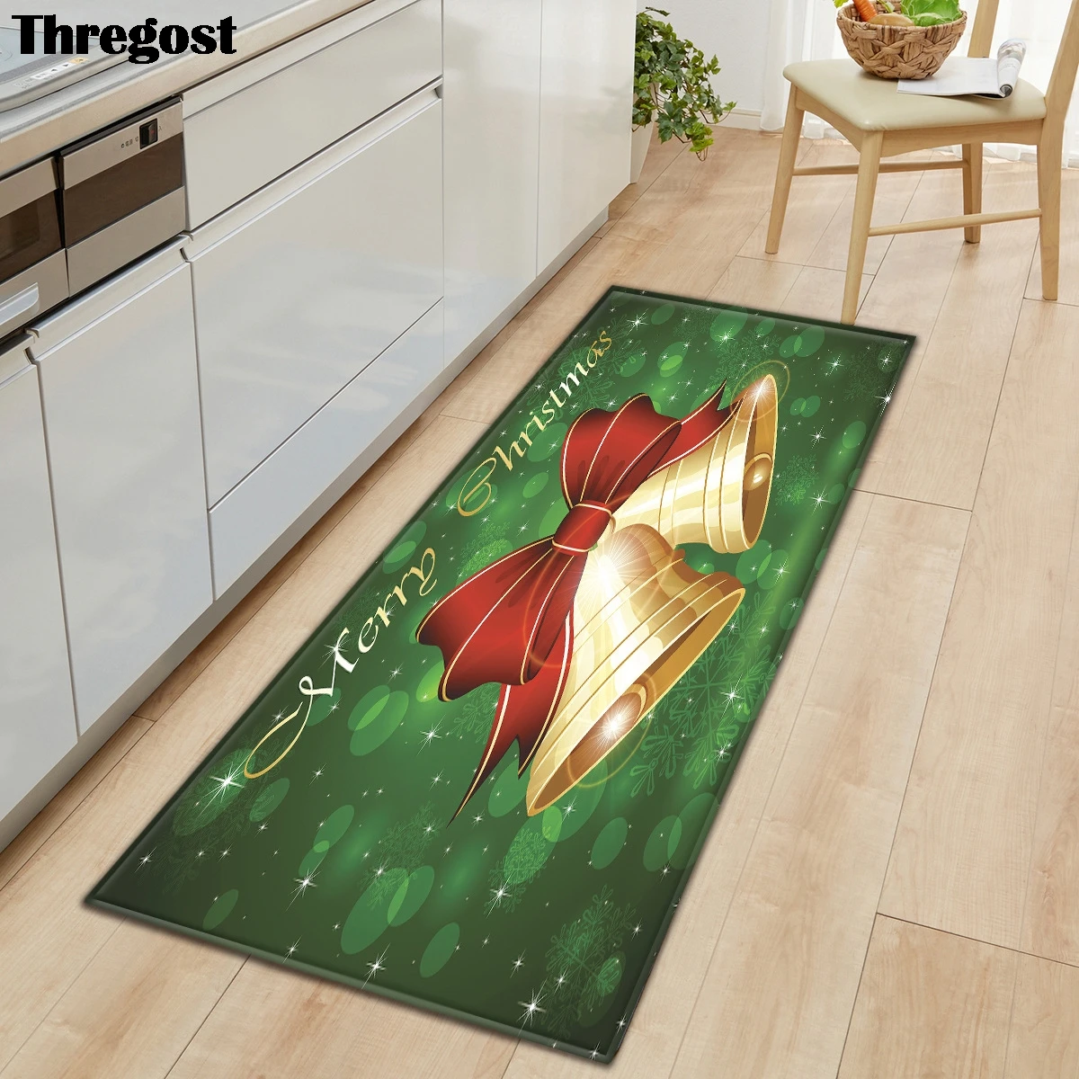 

Merry Christmas Door Mat Long Bathroom Mats Kitchen Carpet Anti Slip Hallway Rugs Washable Microfiber Indoor Doormat 3D Carpet