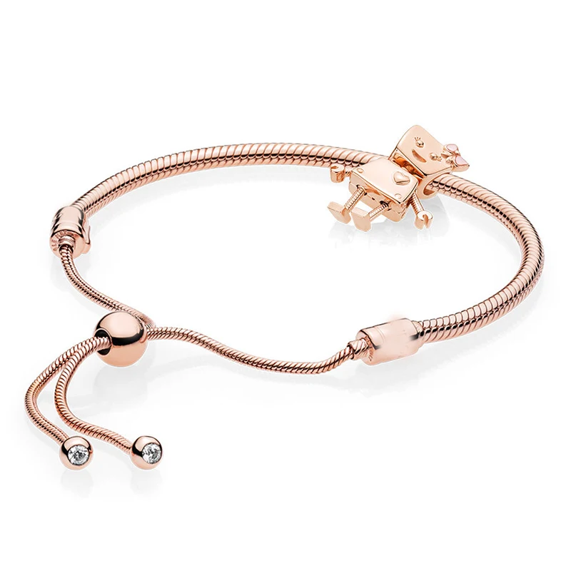 Новинка, настоящая 925 пробы, Серебряная роза, Белла бот, браслет, набор, Подходит для европейских шармов, сделай сам, ювелирное изделие