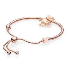 Новинка, настоящая 925 пробы, Серебряная роза, Белла бот, браслет, набор, Подходит для европейских шармов, сделай сам, ювелирное изделие