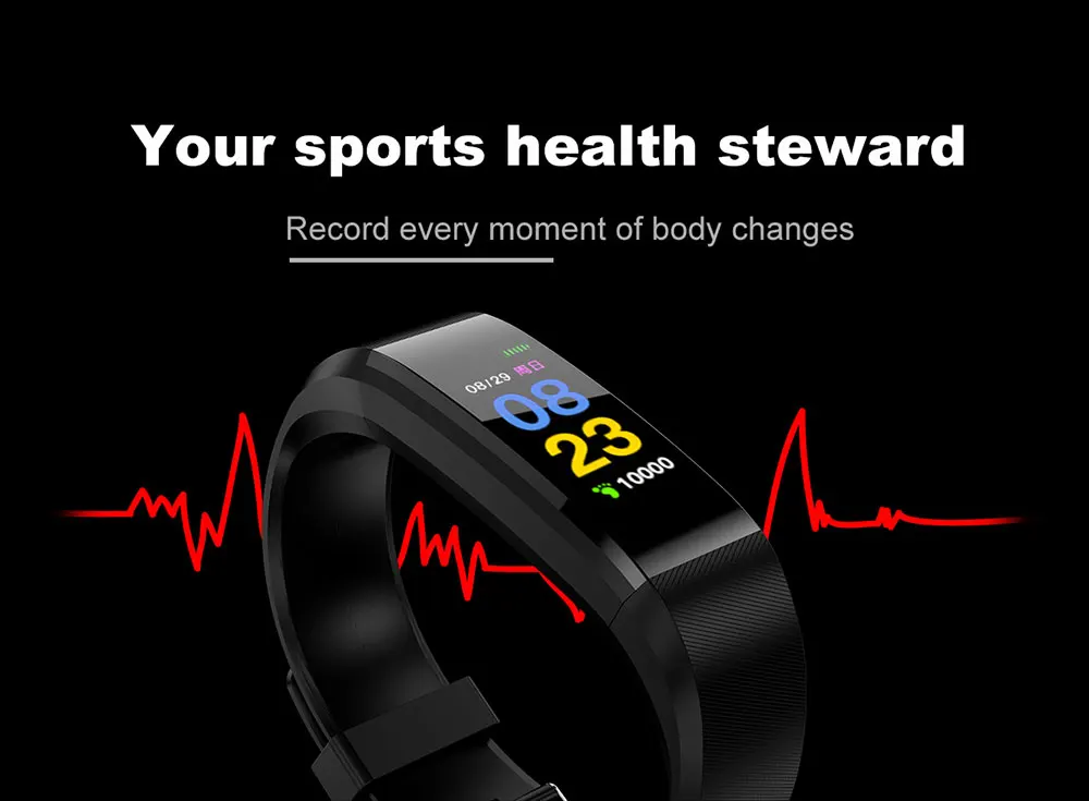 H7a181bfdbcdd4ddd948e6242d8f9c6dcH Smart Bracelet Watch for Men Women 115 Plus Smart Wristband Fitness Tracker Pressure Sport Watch Heart Rate Monitor Band A2