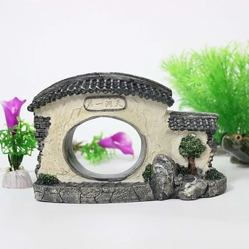 

Vintage Chinese Garden Door Fish Tank Landscaping Ornament Simulation Crafts