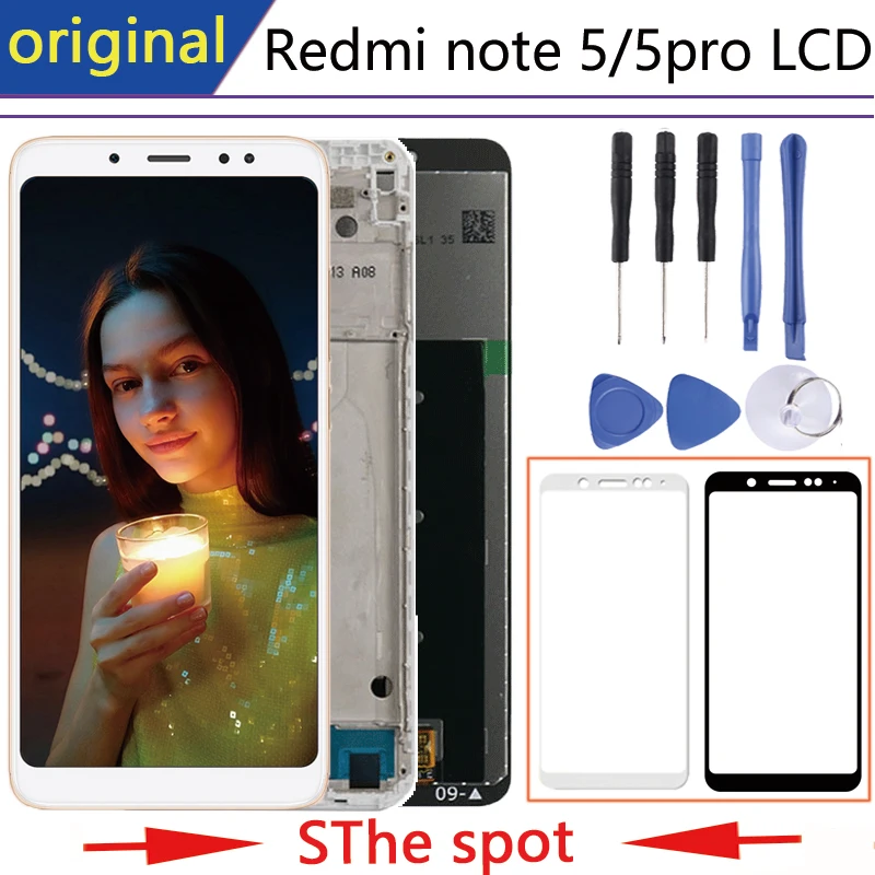 Оригинальный pantalla xiaomi redmi note 5 дисплей в мобильный телефон LCDs с рамкой pro lcd