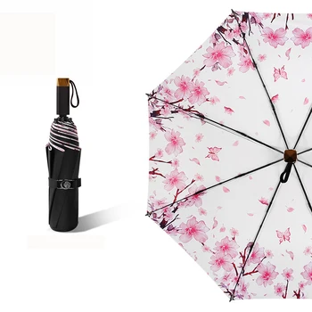 

Ladies Folding Sun Umbrellas Black Coating Anti UV Parasol Women's Umbrella Girl Travel Rain Gear Gifts Flower Compact Parapluie