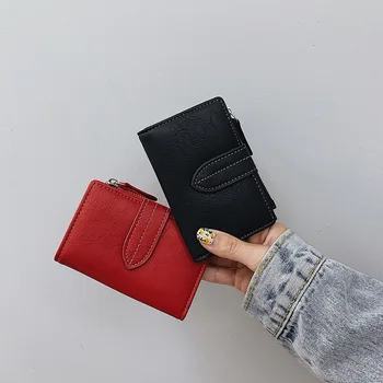 

New Style Fashion Japanese And Korean Simple Zip Coin Purse Female Short Personality Multi-Functional Wal