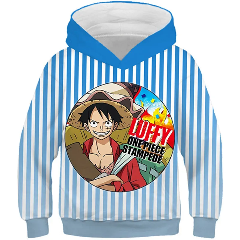 Детская Лидер продаж японское аниме One piece толстовки Луффи 3D свитшот с капюшоном с принтом осенний пуловер для детей Топы От 4 до 13 лет