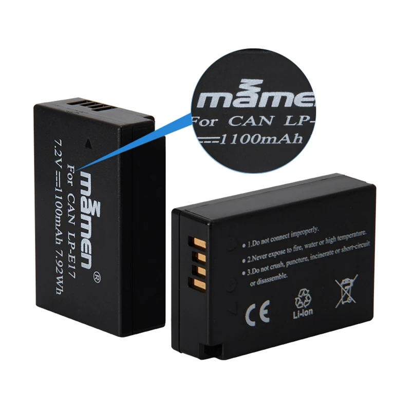 Mamen 1100 мА/ч, LP-E17 LPE17 LP E17 Камера Батарея+ USB ЖК-дисплей двойной Зарядное устройство для Canon M3 M5 M6 поцелуй X8I 750D 760D T6I T6S 800D