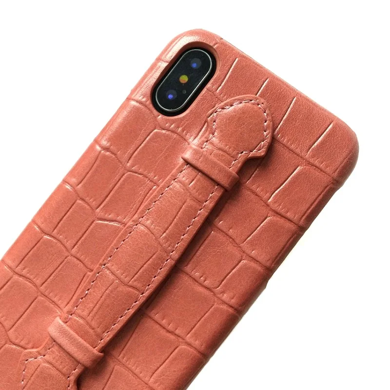 Solque Подлинная Кожаный ремешок на руку держатели для телефонов iPhone X XS Max 7 8 Plus