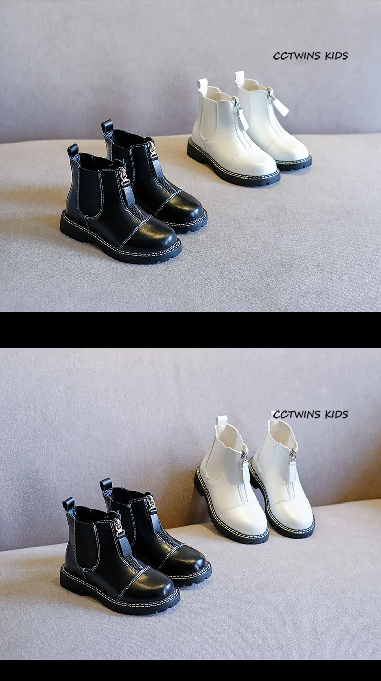CCTWINS/детская обувь; коллекция года; сезон осень; Детские модные короткие ботинки; детская обувь из искусственной кожи; брендовые ботинки для девочек; Цвет Черный; для малышей; FB1780