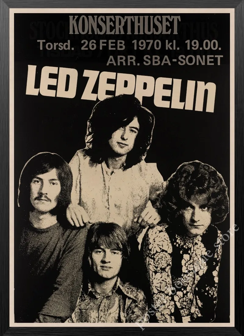 Led Zeppelin Rock Music Poster,Jimmy Page, Robert Plant poster Vintage Home Decor Wall Stickers nine percent/6