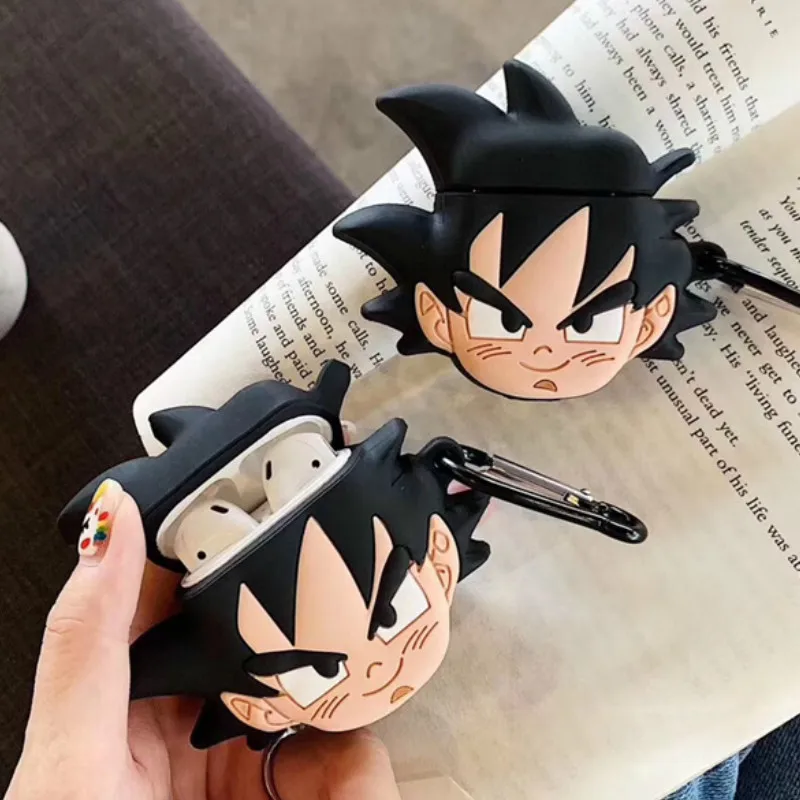 3D Dragon Ball Son Goku чехол для Airpods 1 2 Милые силиконовые аксессуары Bluetooth чехол для наушников Защитный чехол с брелоком